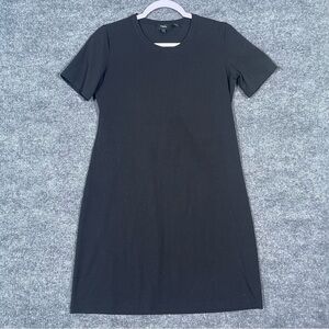 Theory Women’s M Black Short Sleeve Dress Staple Minimalist Casual Soft Stretch‎